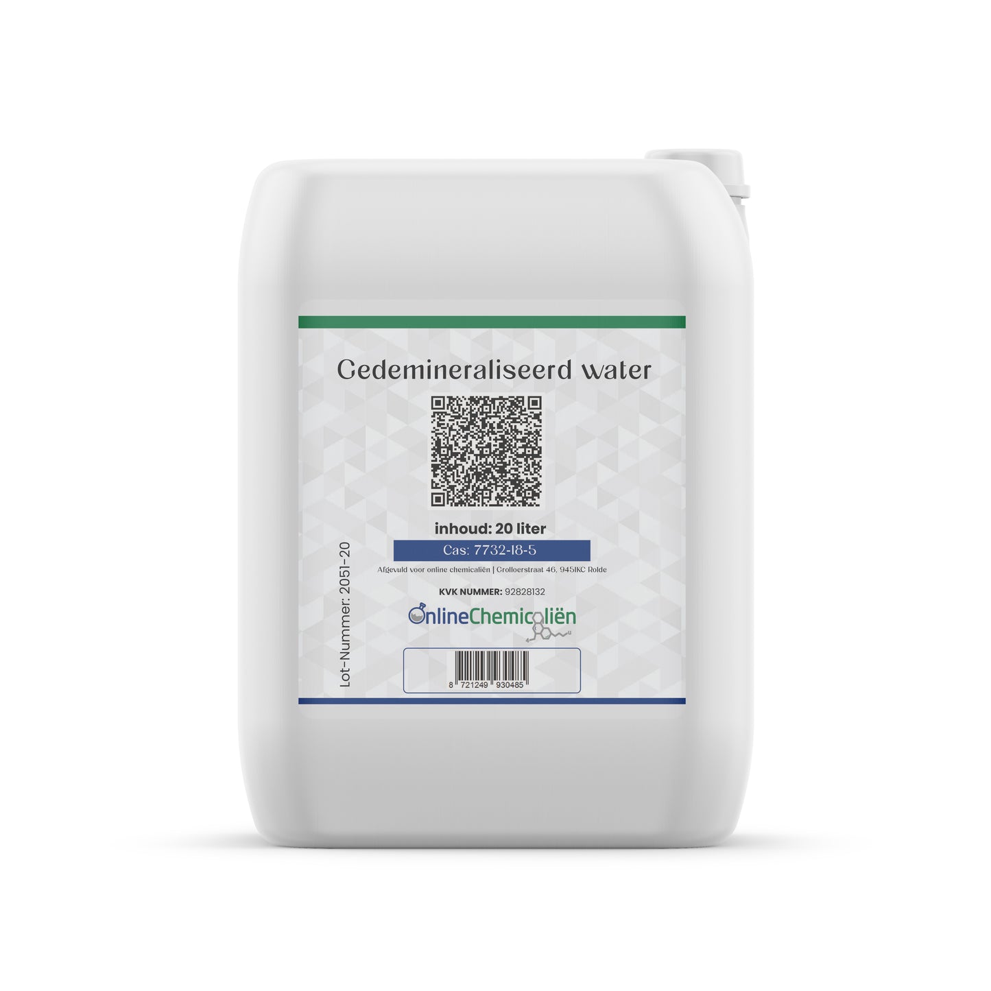 Gedemineraliseerd water kopen - Demi Water 20 L - Online Chemicaliën
